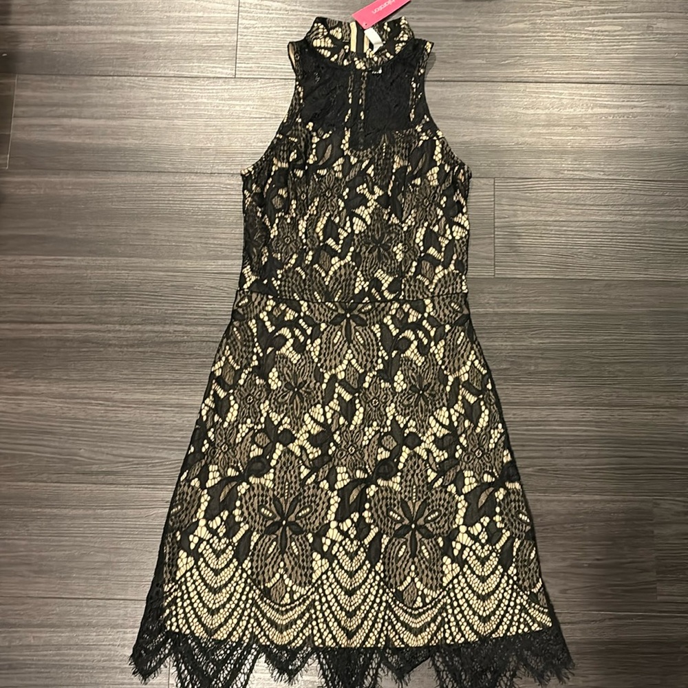 Xhilaration size S holiday dress. Lined. Black with nude lining. Washable